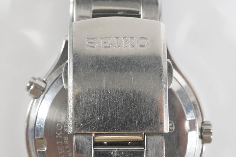 1円~【331】SEIKO／セイコー　1/100　クロノグラフ　7T52-6A70　クォーツ　デイト　メンズ　腕時計_画像9