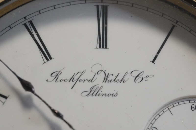 1円~【403】Rockford／ロックフォード 手巻き 懐中時計 スモールセコンド 琺瑯文字盤 アンティークの画像4