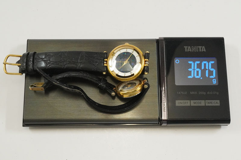 1円~【449】実働 CasaBlanca／カサブランカ モザイクオパール クオーツ メンズ レディース 腕時計 ペアウォッチ 電池交換済みの画像10