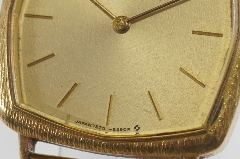 1円~【527】SEIKO／セイコー 【金無垢 18K 63.90g】 7820-5390 クオーツ ゴールド メンズ 腕時計の画像3