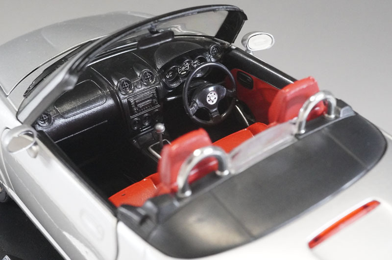 【567】DAIHATSU／ダイハツ Copen 初代コペン 非売品 特注 純正 シルバー 1/18 L880K 模型 オープンカーの画像9