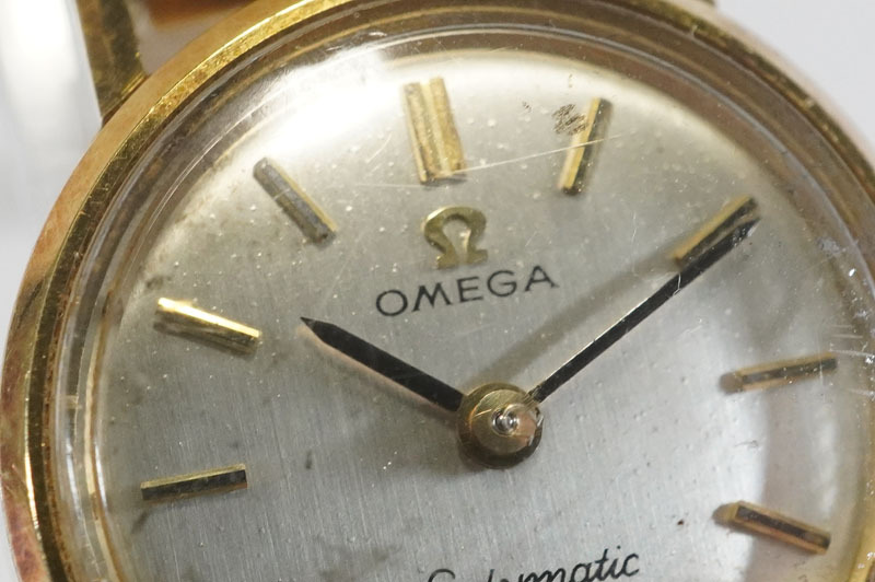 1円~【579】実働 OMEGA／オメガ Ladymatic 【金無垢 18K 31.09g】 Ref.555.003 Cal.661 自動巻き レディース 腕時計の画像2
