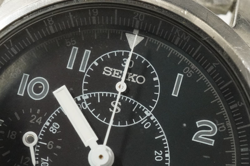 1円~【583】実働 SEIKO／セイコー SUS クロノグラフ 7T27-7A50 クォーツ デイト ブラック文字盤 メンズ 腕時計の画像3