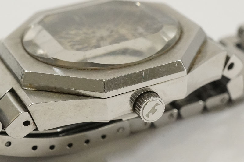 1 jpy ~[650] actual work TECHNOS| Tecnos Kaiser TIGON| Kaiser Thai gon self-winding watch men's Date blue gradation original belt 