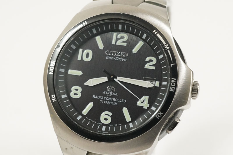 1 иен ~[651] действующий CITIZEN| Citizen A412-T005727 ATTESA| Atessa Eco-Drive| Eko-Drive мужские наручные часы стандартный товар ремень 