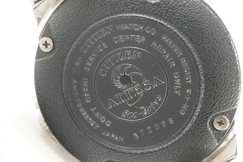 1 иен ~[651] действующий CITIZEN| Citizen A412-T005727 ATTESA| Atessa Eco-Drive| Eko-Drive мужские наручные часы стандартный товар ремень 
