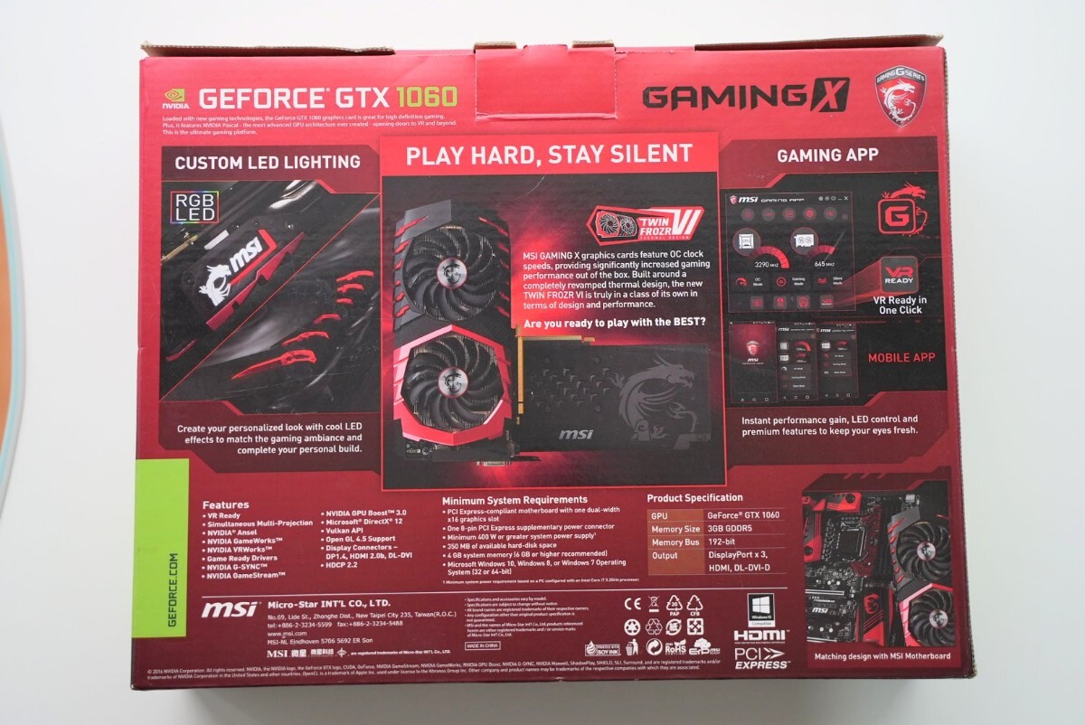 MSI Geforce GTX 1060 Gaming X 3gb _画像2