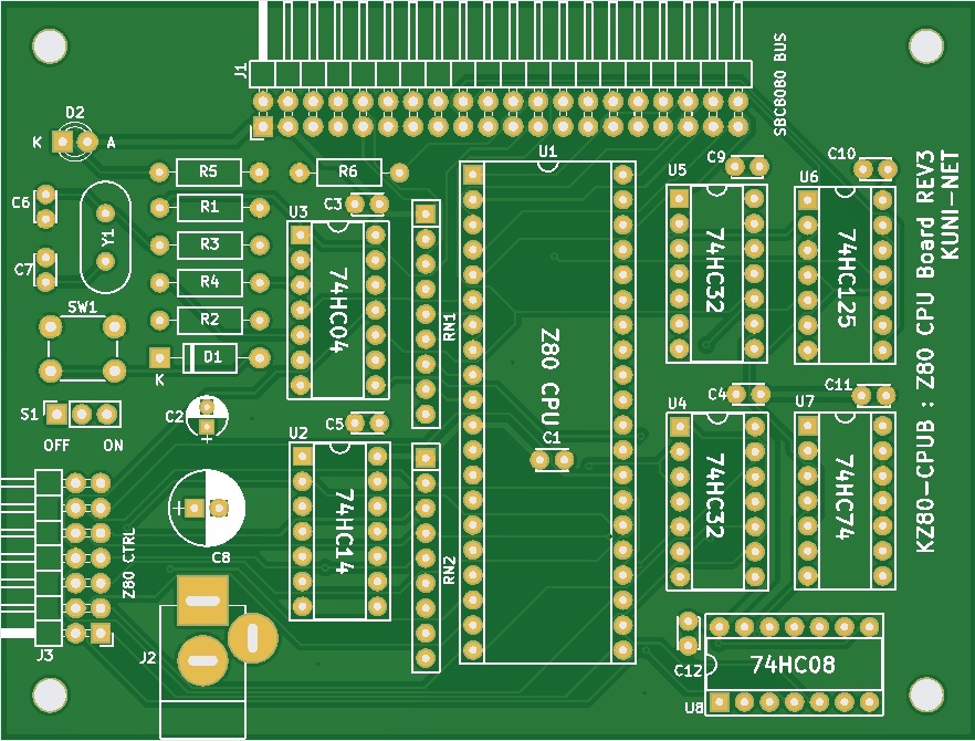 MSXを作ろう(1)-Z80CPUボード(KZ80-CPUB REV3) 専用プリント基板_画像1