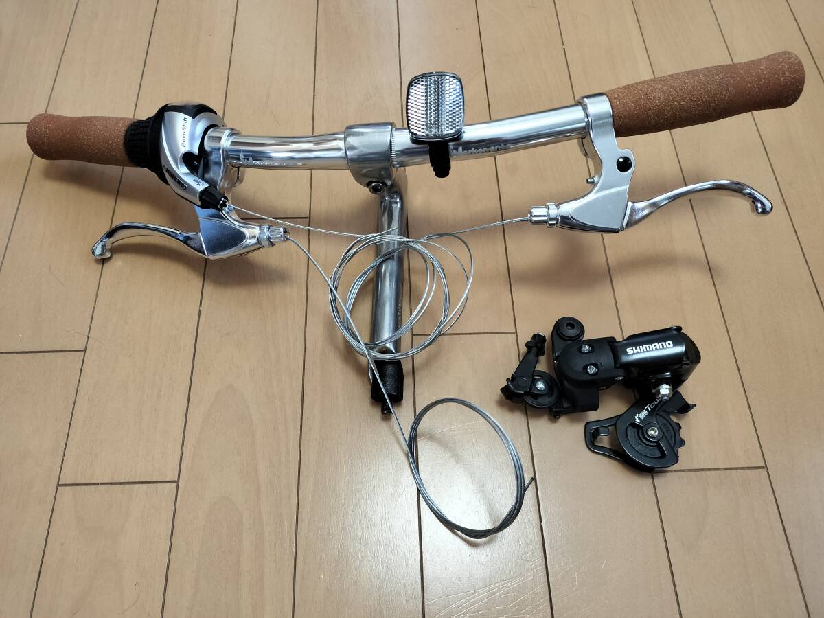 Bruno Mixte 純正ハンドルとブレーキレバー、ステム、7Sシフターと7Sディレイラー 箱入り未組み立て新車から取り外した直後の未使用品の画像4