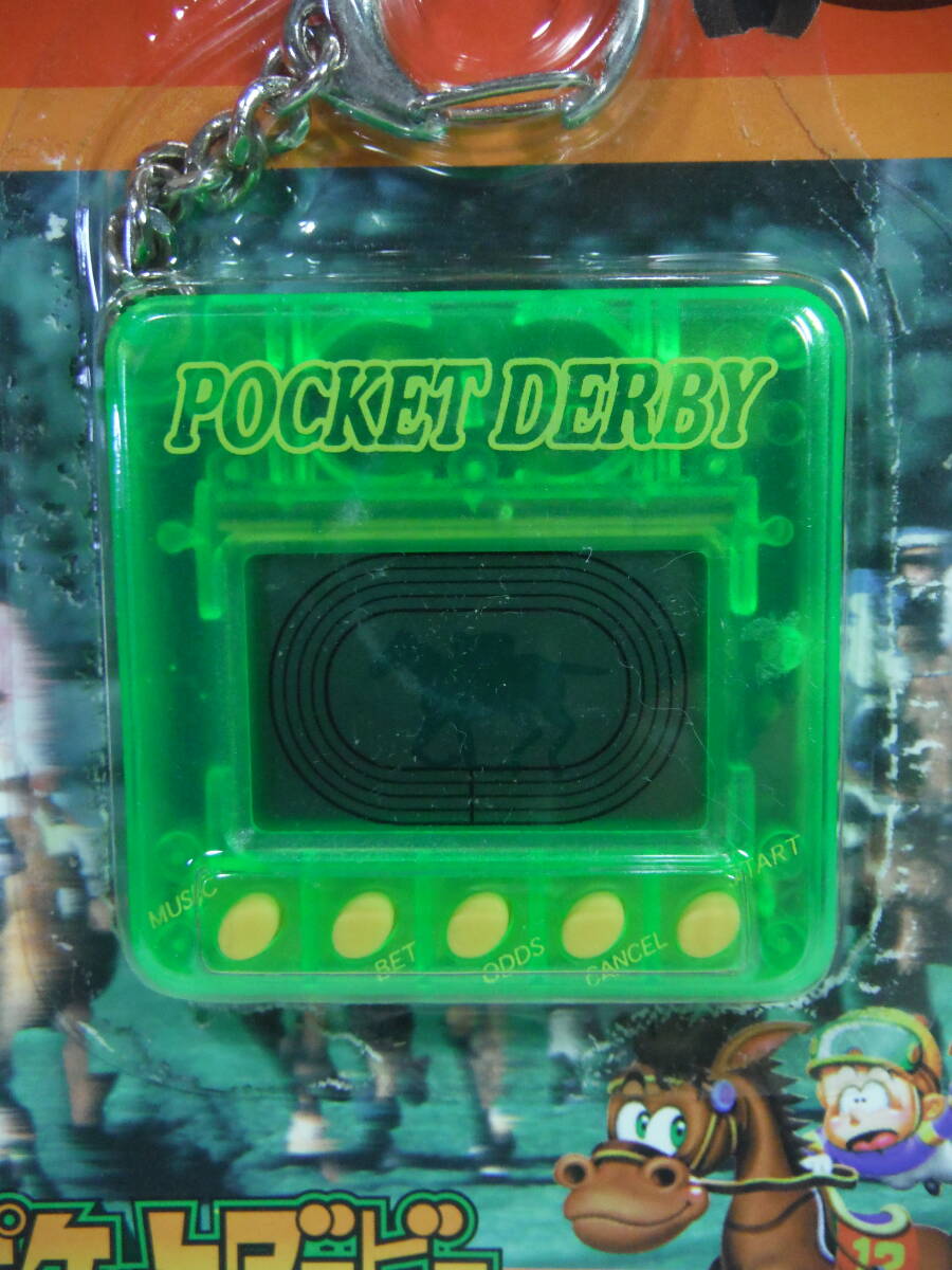 新品！ポケットダービー　競馬ゲーム　クリア緑　ミニゲーム　携帯ゲーム　小型ゲーム　液晶ゲーム　チェーンゲーム　キーホルダーゲーム_画像3