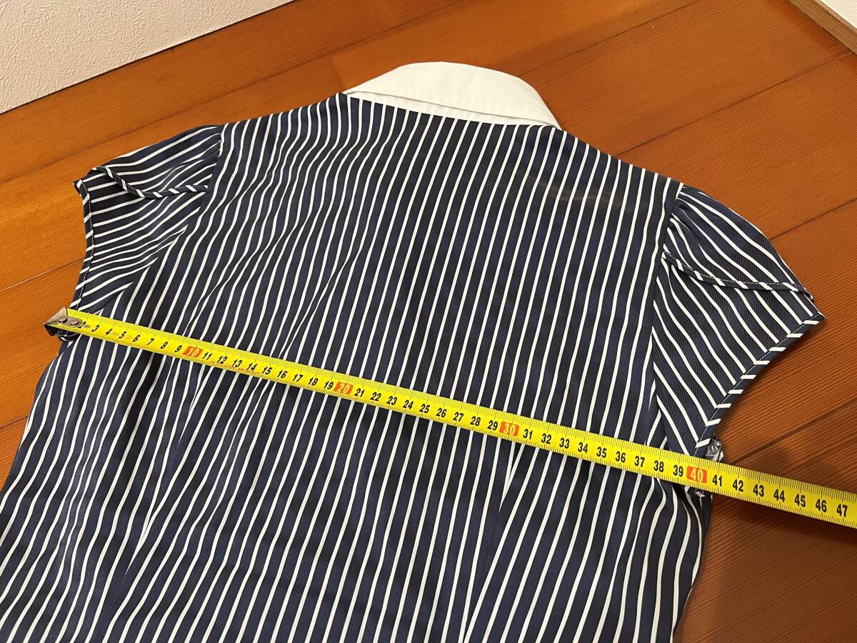 ナラカミーチェ サイズ 1 半袖 ブラウス シャツ ストライプ OL 事務 秘書 受付 制服 の画像7