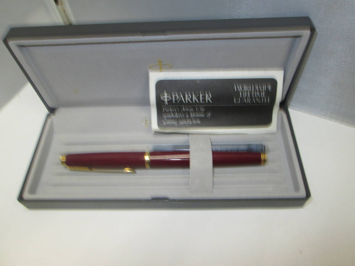 【2355】PARKER パーカー 万年筆 ペン先585（14K） ワインレッドカラーの画像7