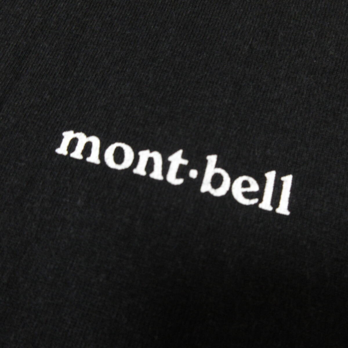 mont-bell モンベル ツリーとアニマル バックプリント コットンTシャツ 表記サイズXL ブラック 送料230円の画像5