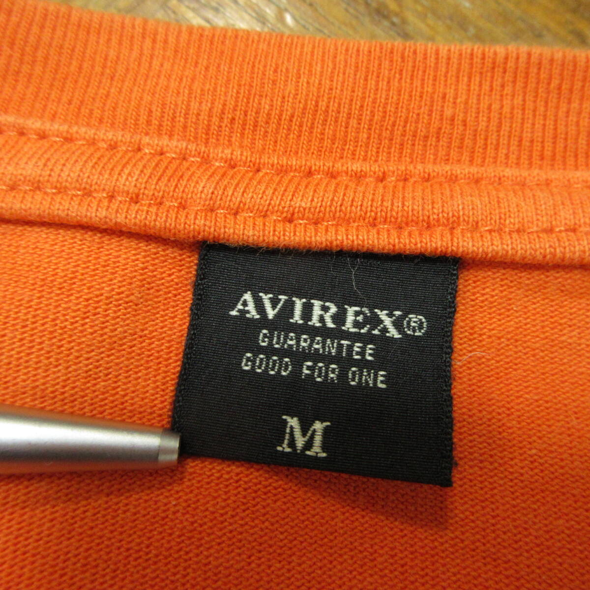 AVIREX アヴィレックス 豪華オール刺繍 ヘビーオンスTシャツ オレンジ 表記サイズM 送料230円の画像8