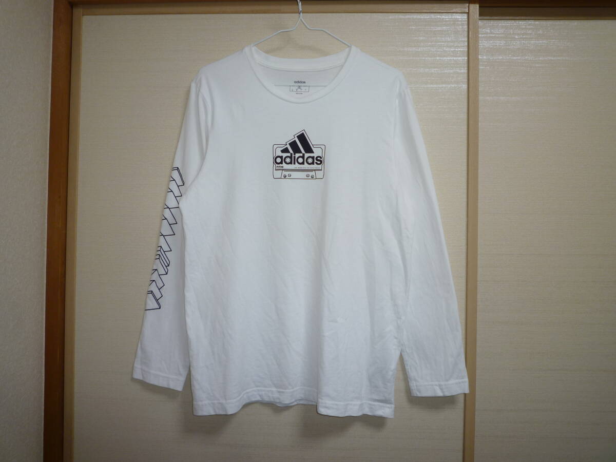  Adidas футболка с длинным рукавом белый M размер 