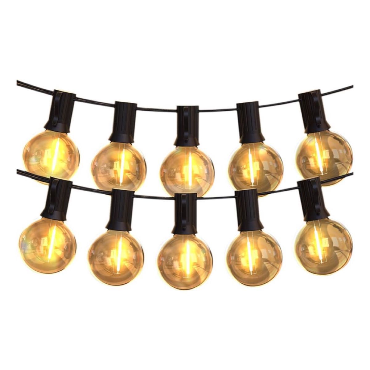 LEDストリングライト 防雨型11.5m 24個電球 G40 E12口金 電球色