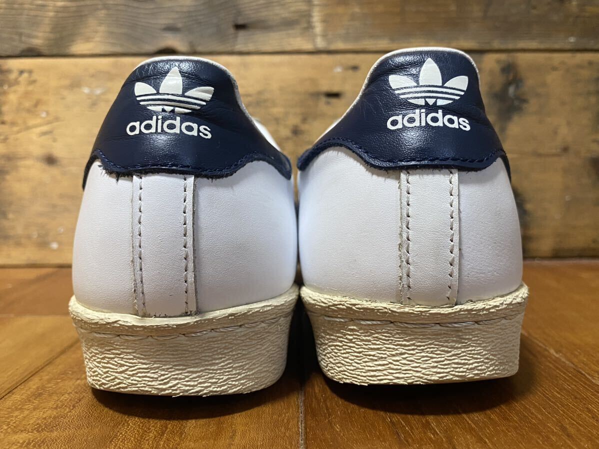 adidas originals Superstar 80s White×Navy 24cm / アディダス オリジナルス スーパースター ホワイト×ネイビー 白×紺 金ベロ BB5896_画像5