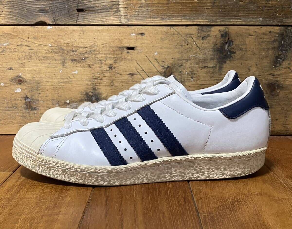 adidas originals Superstar 80s White×Navy 24cm / アディダス オリジナルス スーパースター ホワイト×ネイビー 白×紺 金ベロ BB5896の画像3