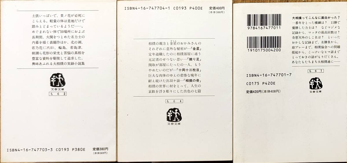 もりたなるお著　「金星 相撲小説集」「貴ノ花散る　相撲小説集」「相撲百科」　3冊まとめて　管理番号20240408_画像2