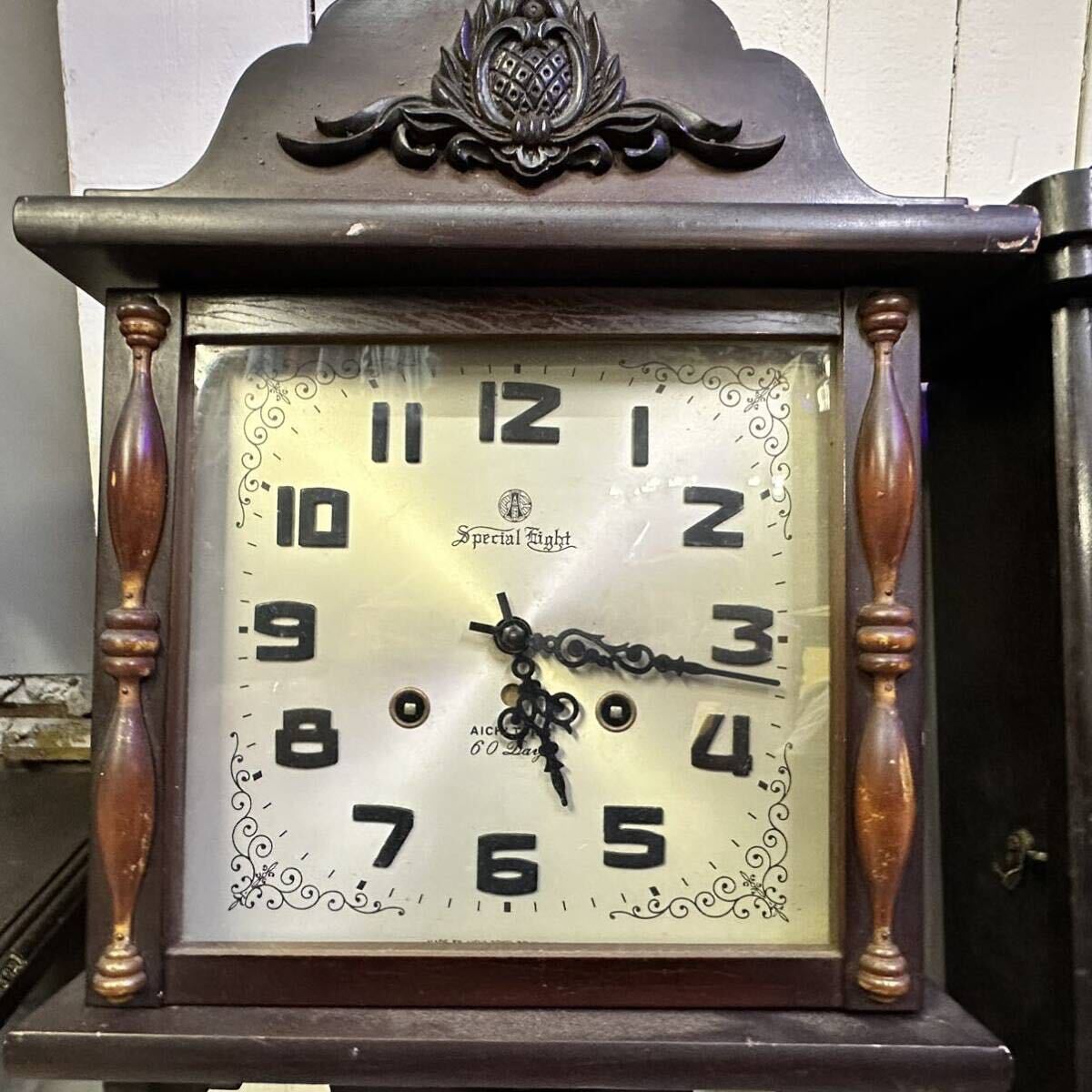ヴィンテージ 掛時計 振り子時計 ゼンマイ式 昭和レトロ アンティーク ボンボン時計 SEIKO セイコー 愛知時計 の画像7