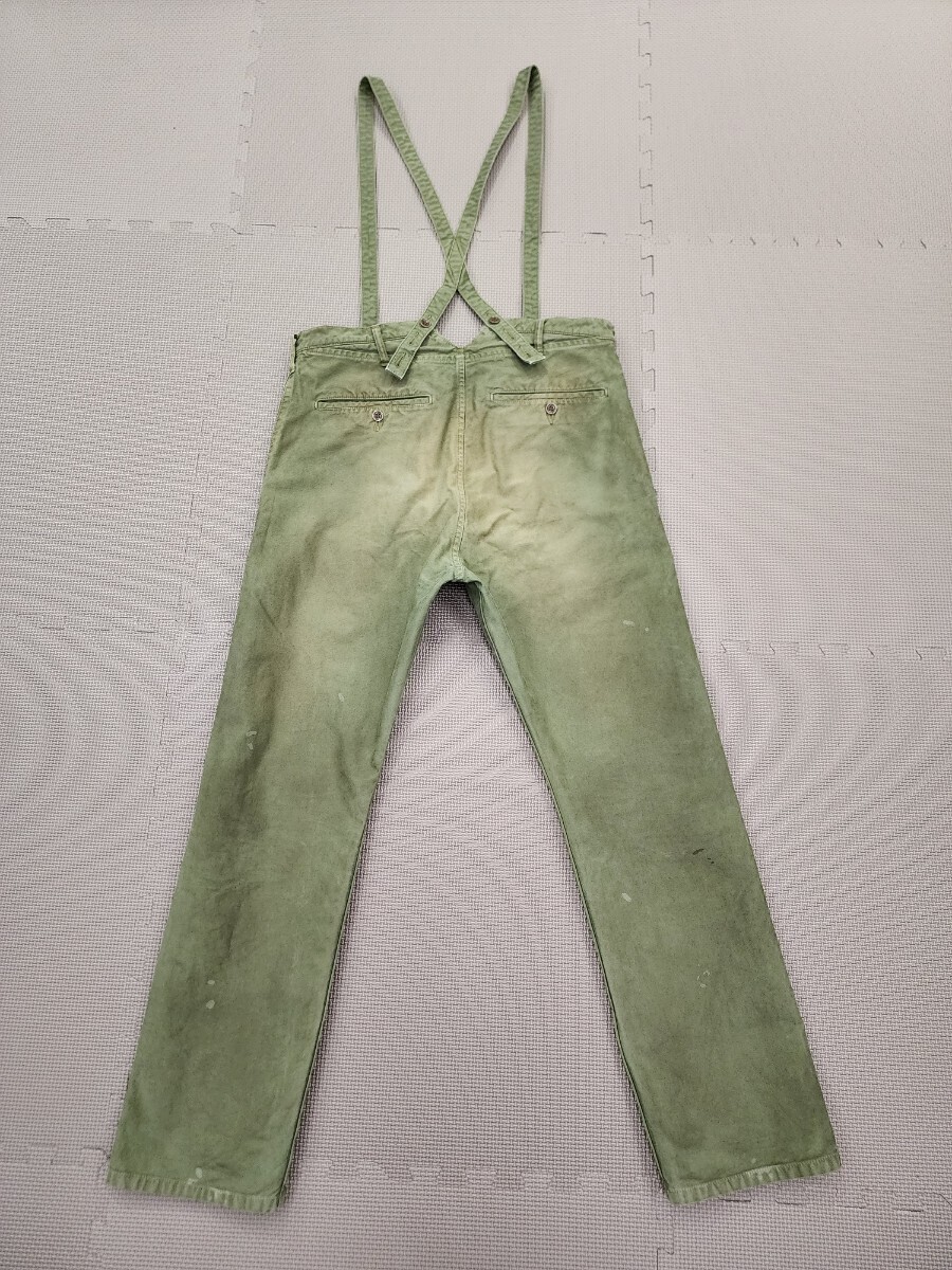 visvim　TRAVAILLER BRACES PANTS DMGD　size1 GREEN_画像2