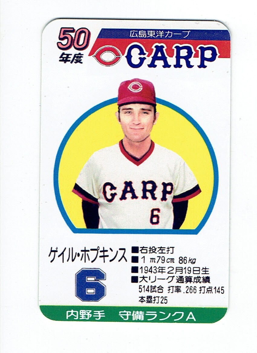 タカラプロ野球カードゲーム風 自作カード１枚(ゲイル・ホプキンス)の画像2