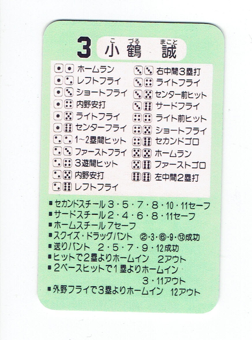 タカラプロ野球カードゲーム風 自作カード１枚(小鶴誠)の画像3