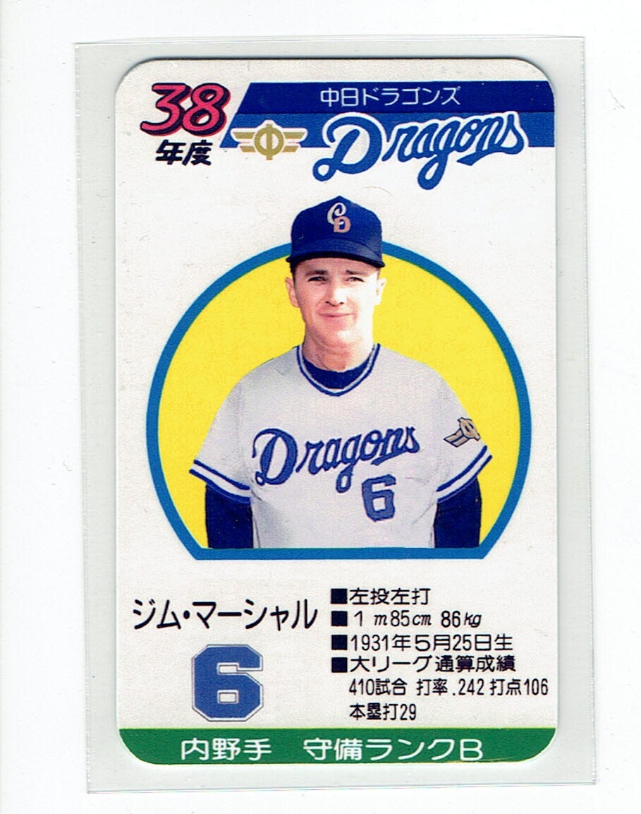 タカラプロ野球カードゲーム風 自作カード１枚(ジム・マーシャル)の画像1