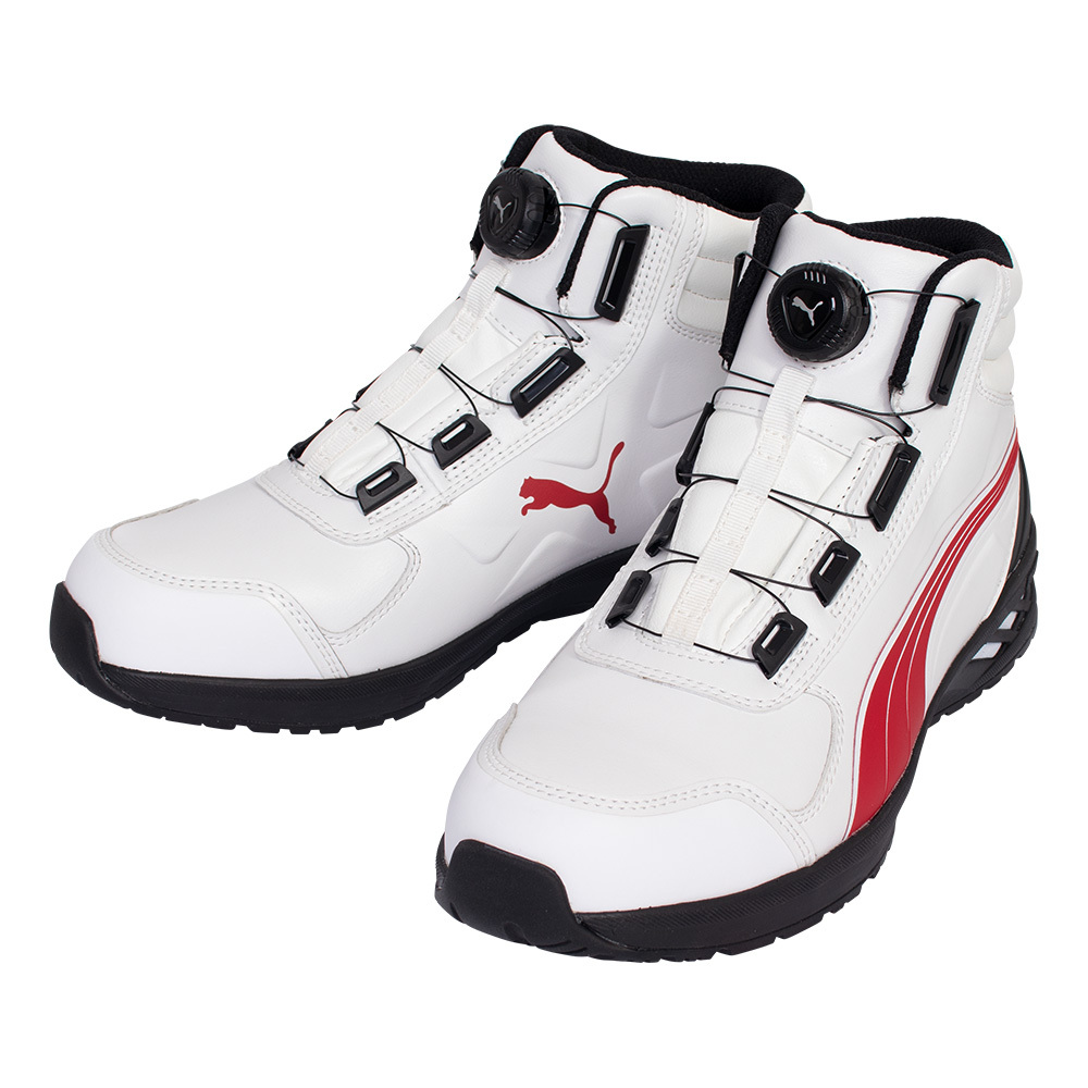 新品 PUMA プーマ 安全靴 RIDER 2.0 WHITE＆RED DISC MID 63.359.0 27.0cm_画像2