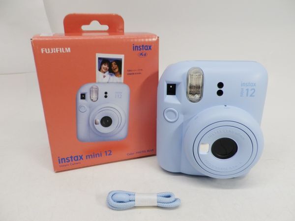 09●a253☆中古美品　インスタントカメラ　富士フィルム　instax　mini12　チェキ　パステルブルー　FUJIFILM　現状渡し_画像1