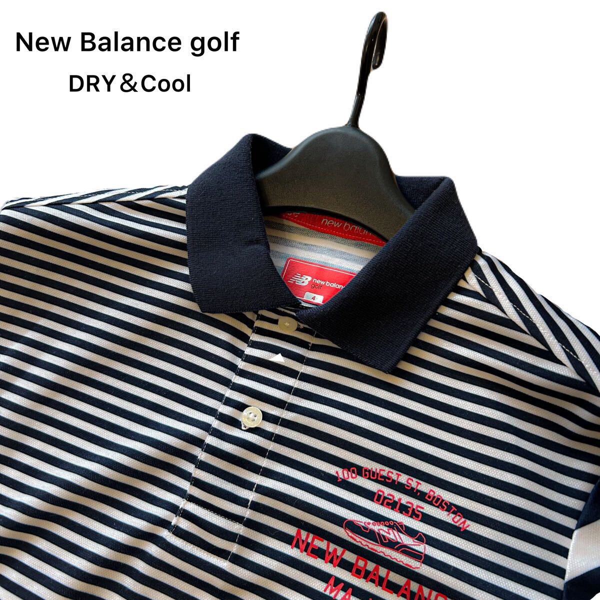 近年モデル New Balance Golf【機能性素材 AERO TOUCH仕様】DRY&COOL NB 半袖ポロシャツ サイズ4(M〜L相当)/ニューバランスゴルフ 春夏 の画像1