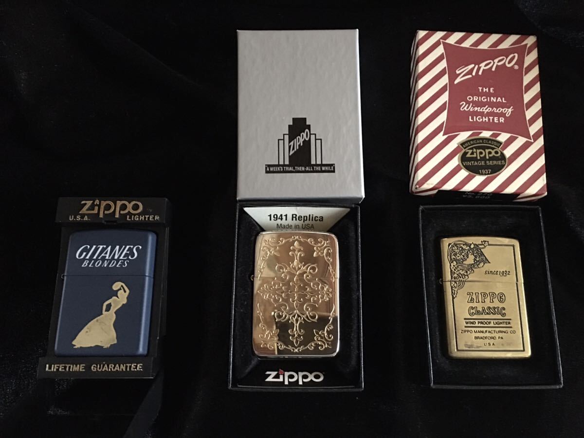 △ZIPPO△廃版△海外△希少品△GITANES△1941ゴシック△ミシャアンティーク△オマケ付き△_画像1