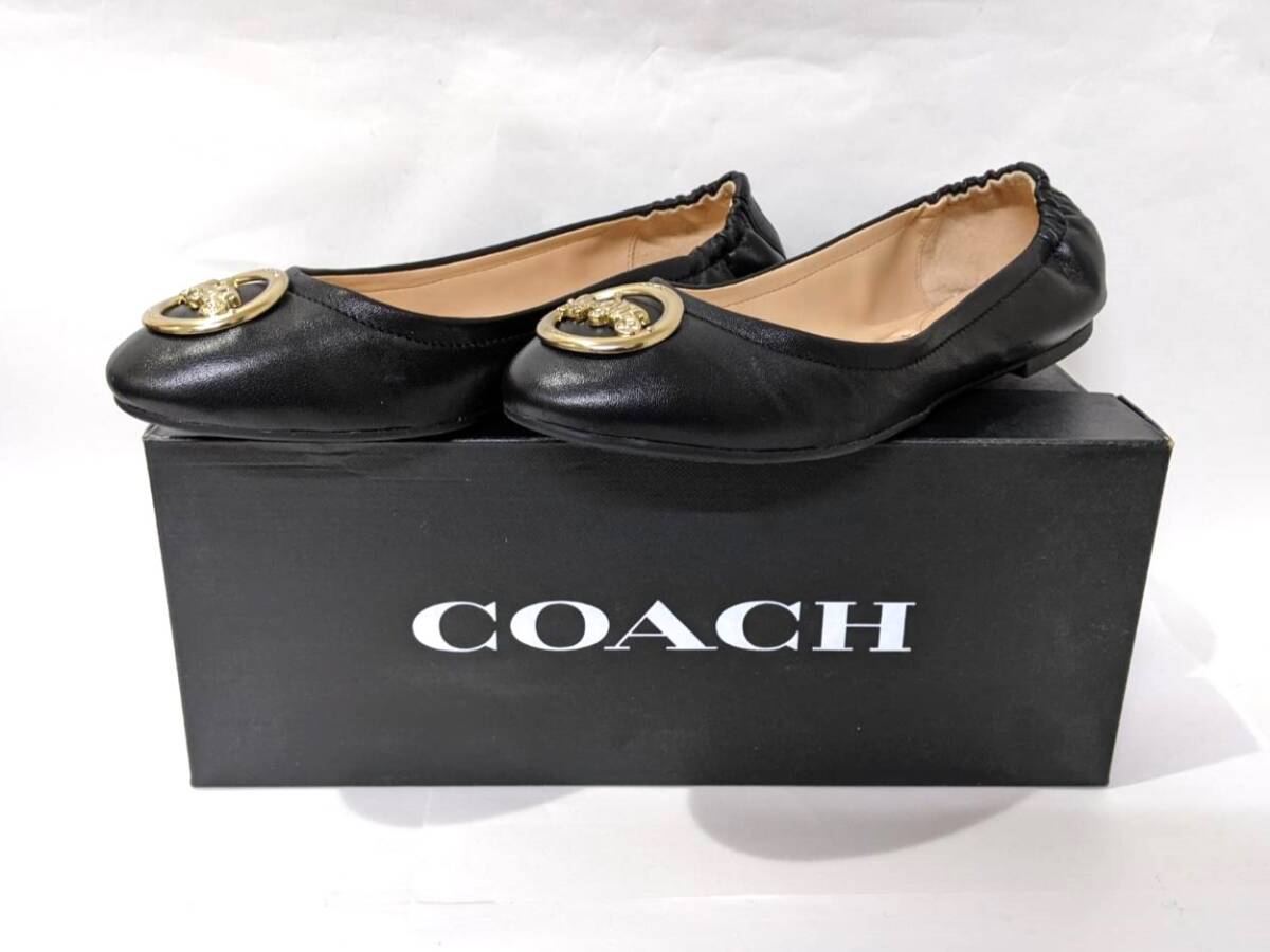 【4924】COACH パンプス レディース サンダル ブランド 靴 ブラック 黒_画像1