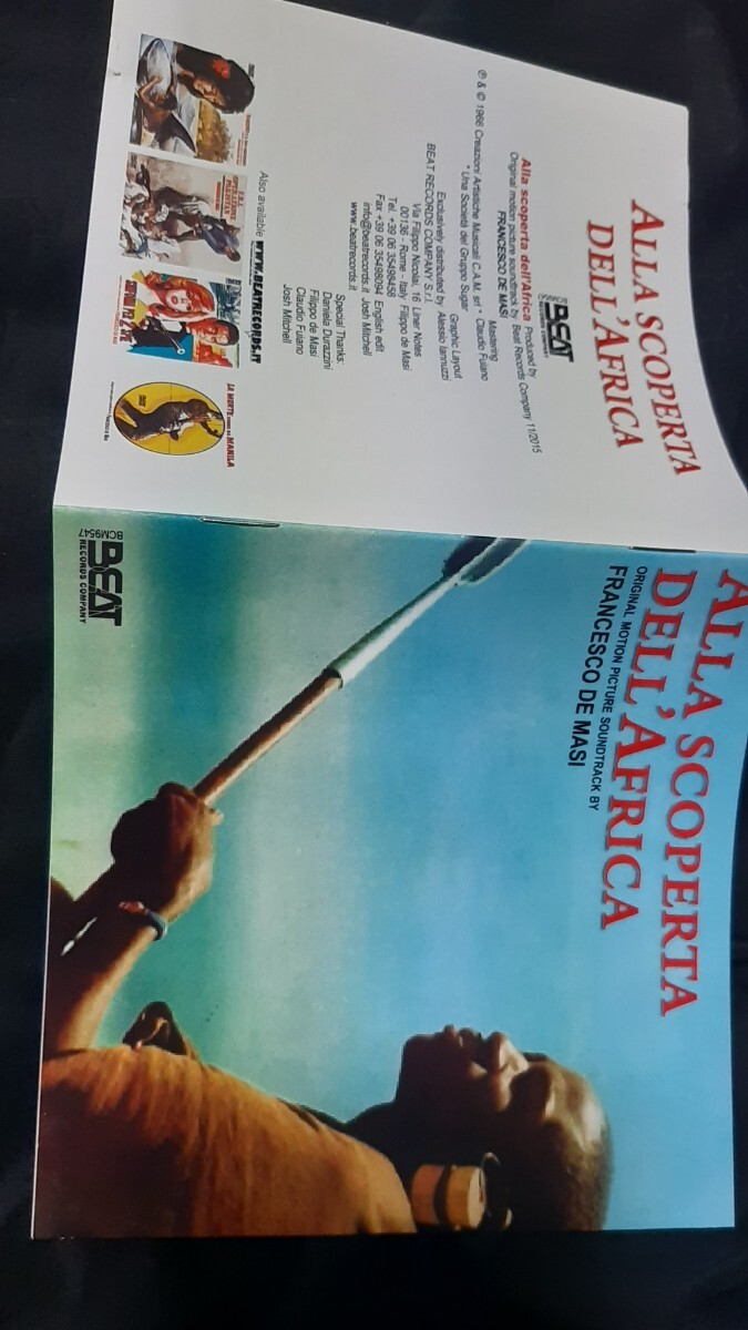 サントラ盤「ALLA SCOPERTA DELL' AFRICA」15曲。58分59秒。音楽フランチェスコ・デ・マージ。1966年製作のアフリカを題材にしたイタリアTV_画像4