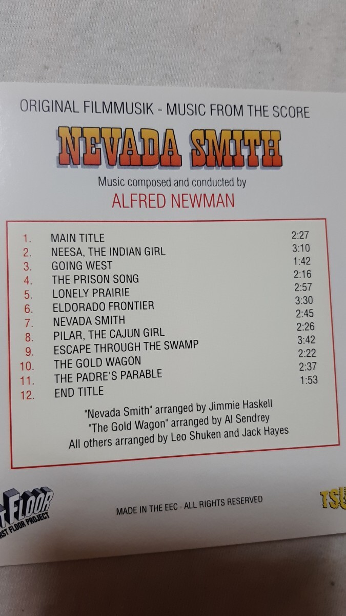 サントラ盤「ネバダ・スミス」12曲。音楽アルフレッド・ニューマン。1966年作品スティーブ・マックィーン主演西部劇の画像6