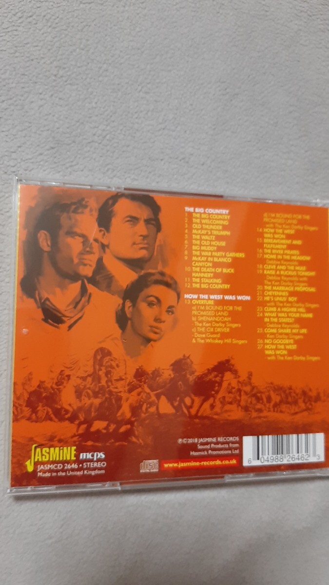 サントラ盤2作品「大いなる西部(58年12曲ジェローム・モロス音楽)西部開拓史(62年15曲アルフレッド・ニューマン音楽)」CD-R盤輸入盤の画像3