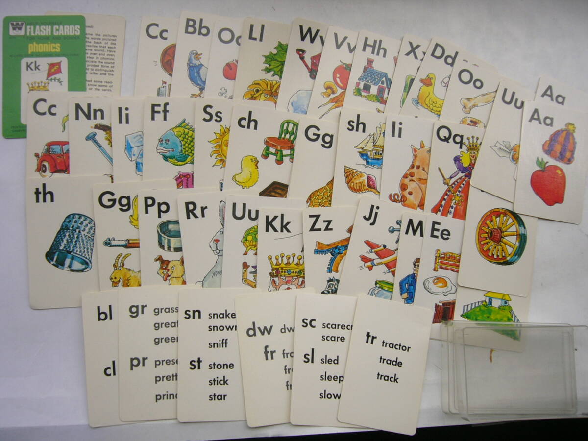 英語カード（トランプ型）/「FLASH CARDS　phonics 」（42枚+表紙・解説）_画像2