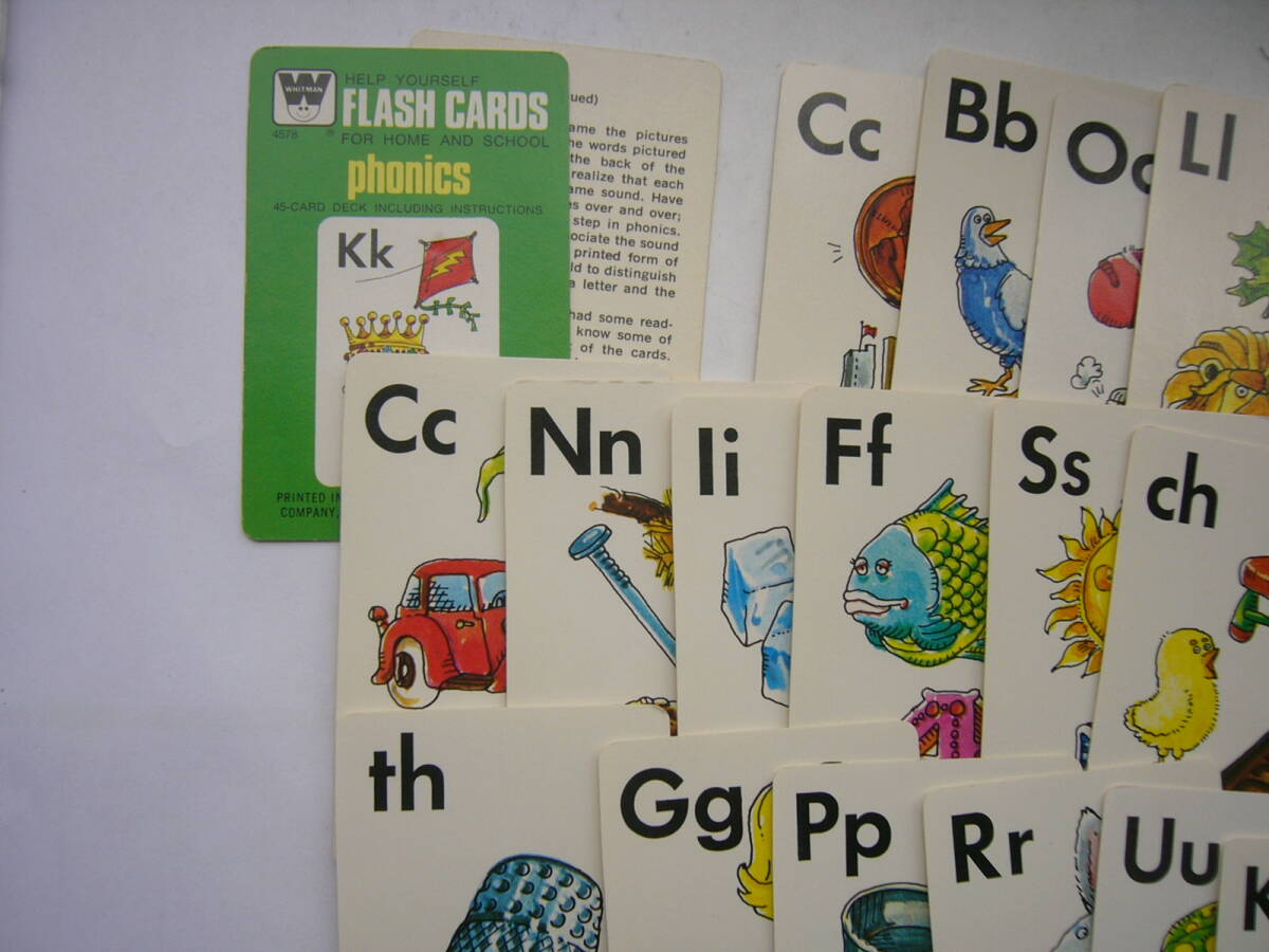 英語カード（トランプ型）/「FLASH CARDS　phonics 」（42枚+表紙・解説）_画像1