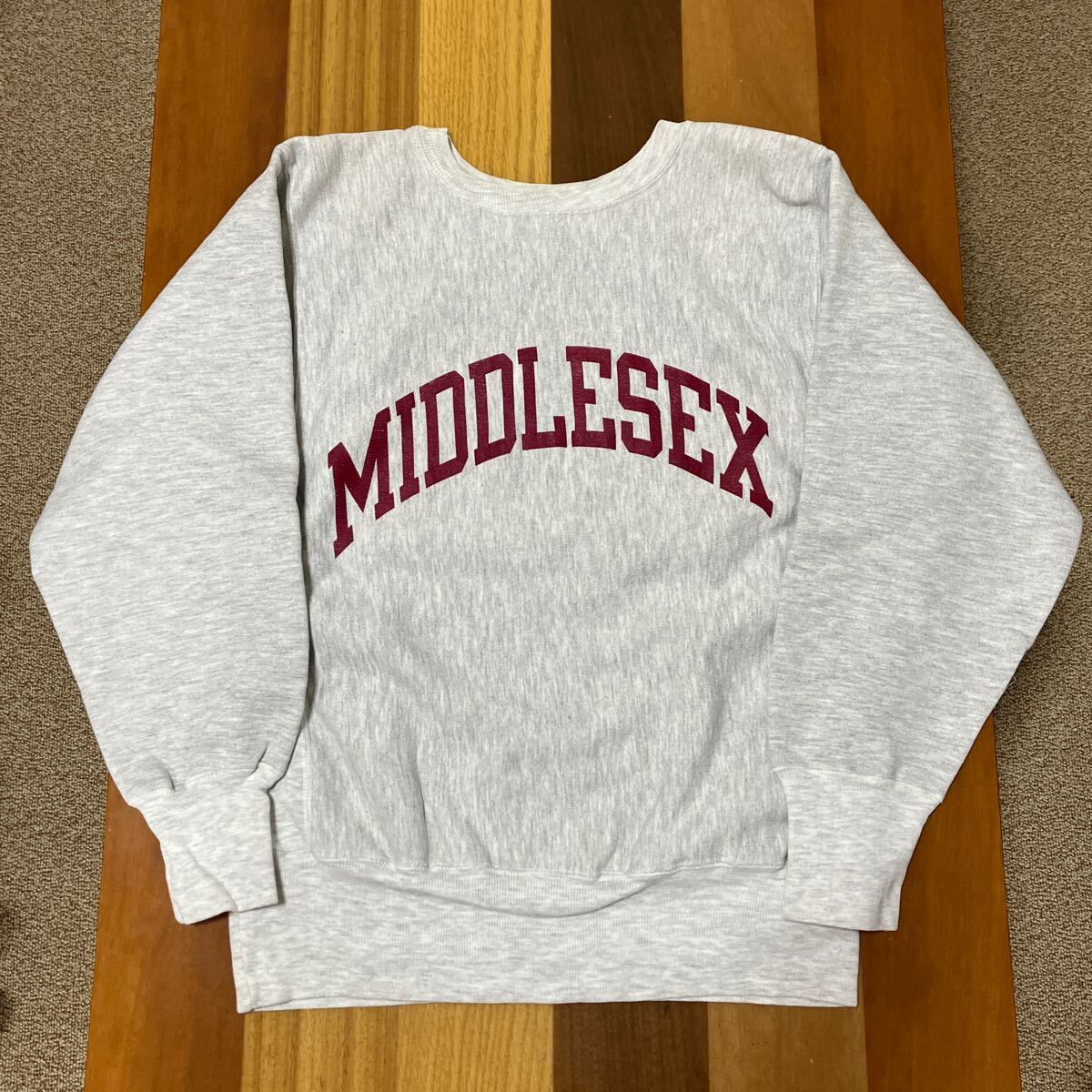 極上美品 90's両面プリント トリコ刺繍タグChampion REVERSE WEAVE S チャンピオンリバースウィーブ 入手困難品UK MIDDLESEX university の画像1