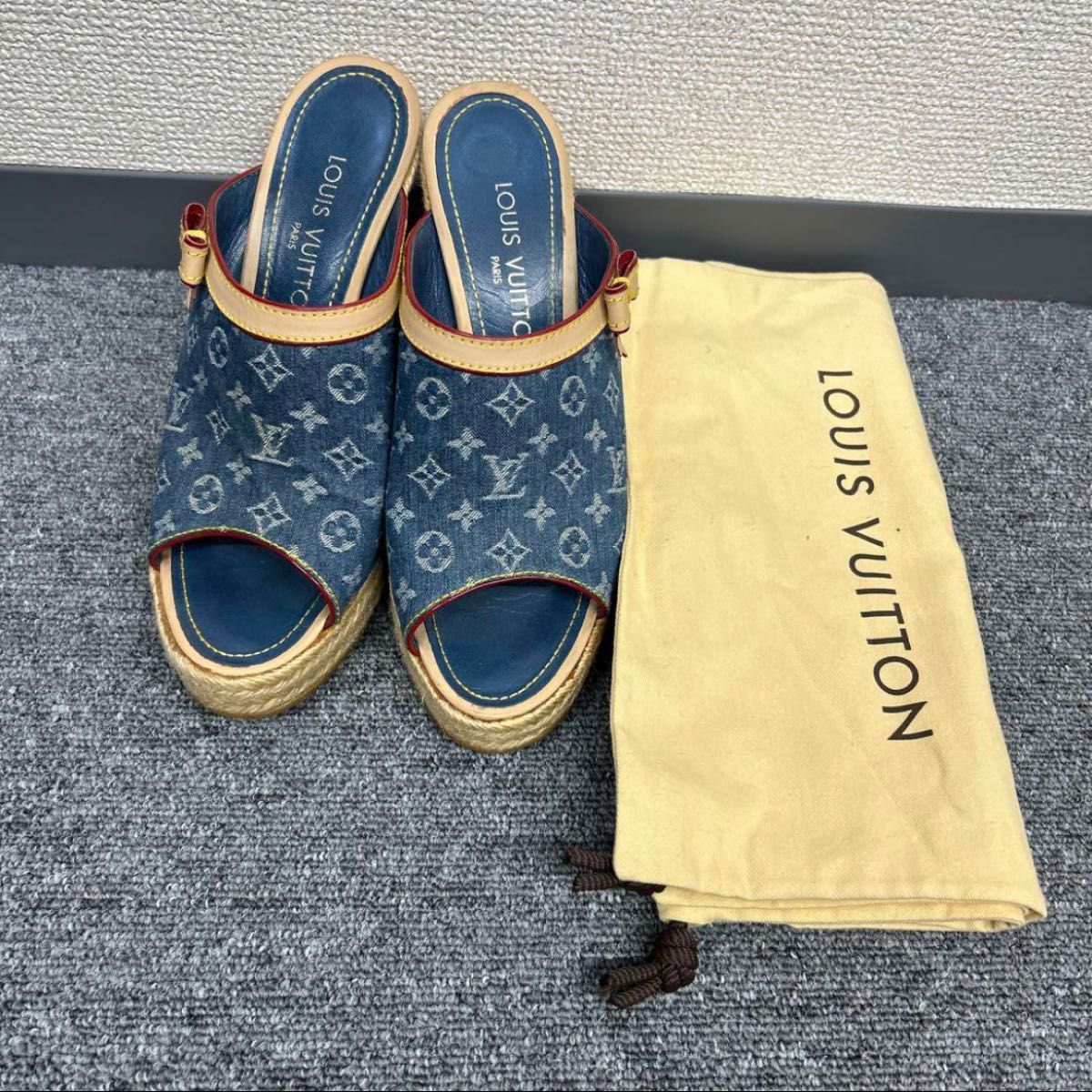 ルイヴィトン LOUIS VUITTON  モノグラム サンダル  デニム