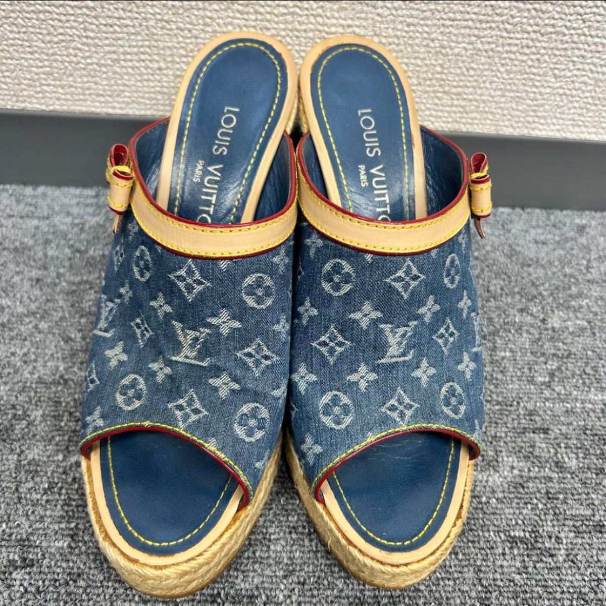 ルイヴィトン LOUIS VUITTON  モノグラム サンダル  デニム