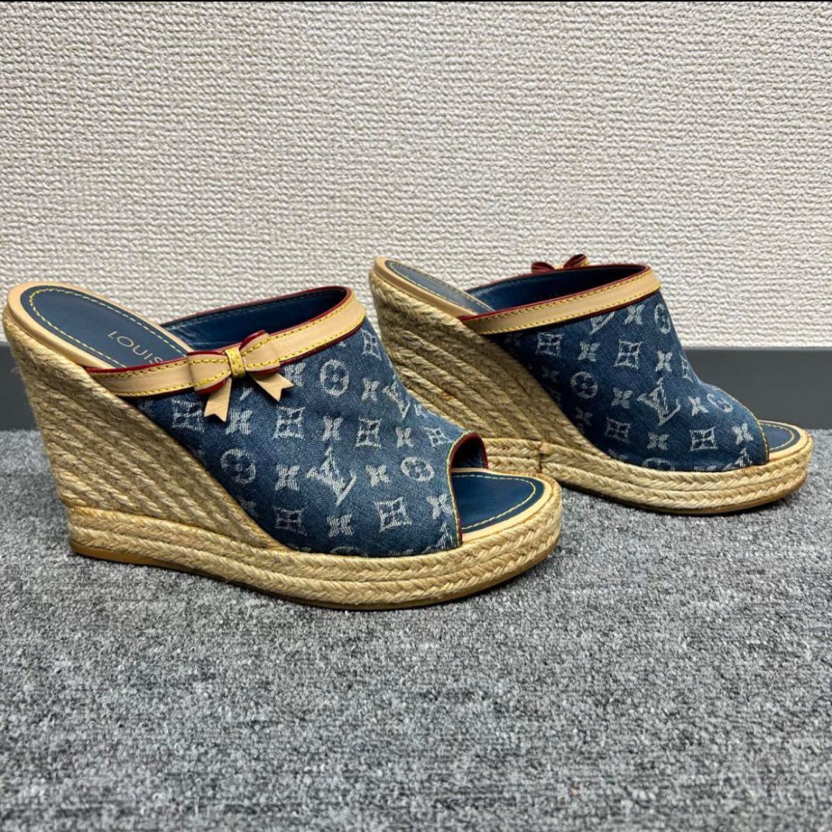 ルイヴィトン LOUIS VUITTON  モノグラム サンダル  デニム