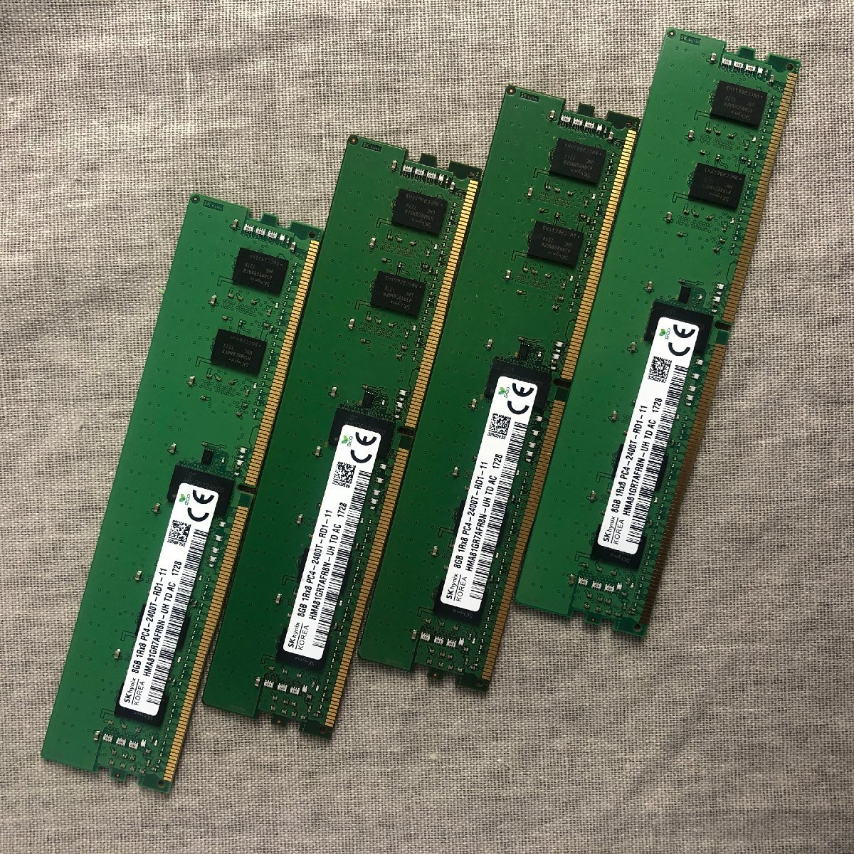 【動作未確認/送料着払】Skhynix ECCメモリ 8GB×４枚セット /1Rx8 PC4-2400【サーバー・ワークステーション用】Memory-240116の画像1