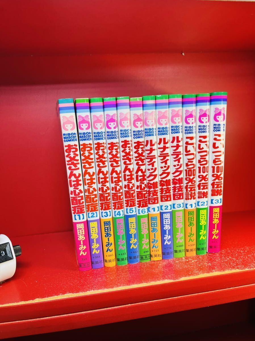 お父さんは心配性 全6巻 ／ こいつら100%伝説 全3巻 ／ ルナティック雑技団 全3巻 ◆ 計12冊 全巻セット　岡田あーみん　集英社