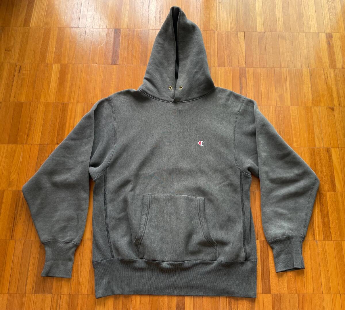 vintage 90sトリコタグ チャンピオン リバースウィーブ スウェット パーカー ブラック champion reverse weave sweat hoodie black visvim の画像2