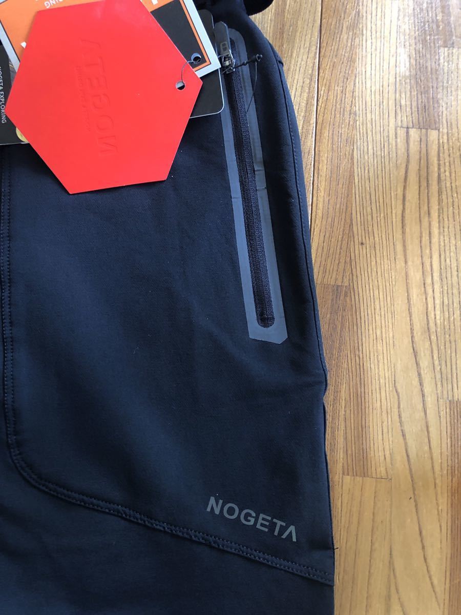 新品 NOGETA ベルト付属 耐摩耗ソフトシェル防水透湿トレッキングパンツ ブラック Mの画像4