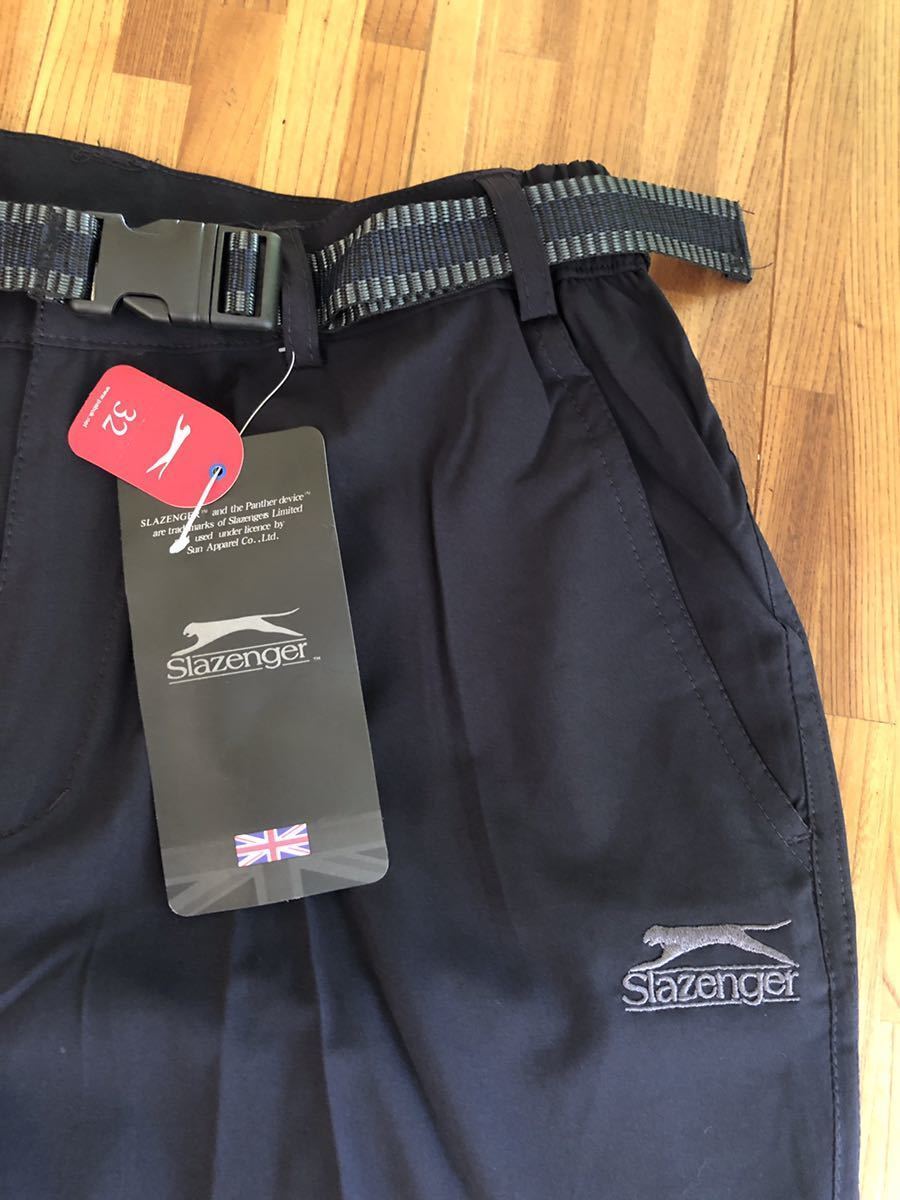 新品 イギリスSlazenger 春夏用 薄手ベルト付きトレッキングパンツ ネイビー 34インチ Ｌサイズ相当の画像2