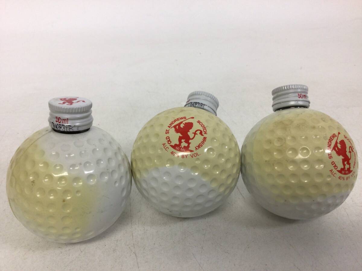 ブレンデッドウイスキー オールド セント アンドリュース ゴルフボール型 ミニボトル 3本セット 50ml 重量番号:3(98)の画像6
