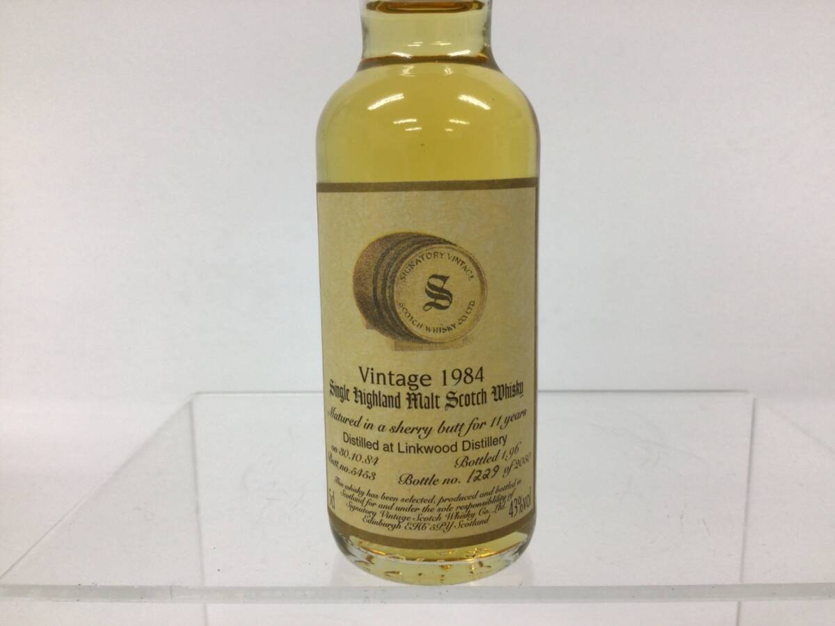ウイスキー シグナトリー ハイランドシングルモルト リンクウッド 1984 ミニボトル 50ml 重量番号:1 (RW2)の画像2