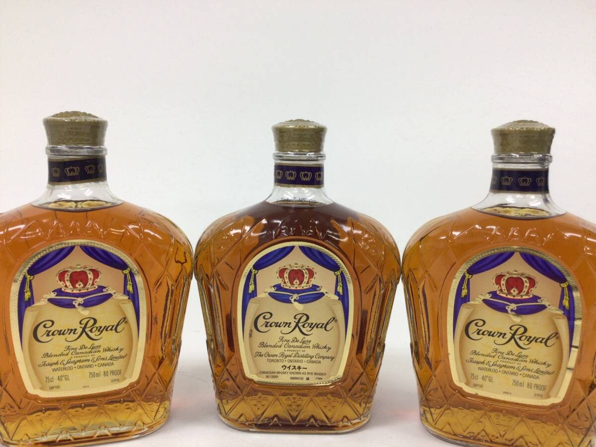  whisky Crown royal fine Deluxe 3 pcs set 750ml weight number :6(71)